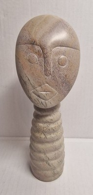 Ethno Speckstein Schnitzerei des Gesichts 22 cm hoch