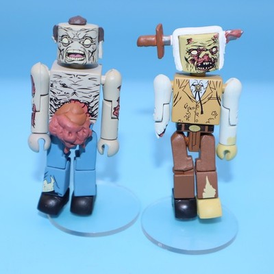 The Walking Dead Minimates Series 1 GUTS ZOMBIE WALKER & Series 2 STABBED ZOMBIE
