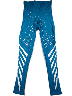 LABELLAMAFIA High-Waisted Athletic Leggings Blue Reflective Detail - Small