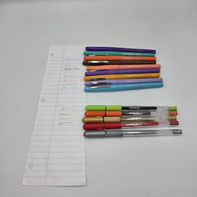5 Linc Geltonic Gel Pens & 9 Paper Mate Flair Medium Pens MultiColor Crafts Arts