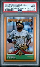 2024 Topps Transcendent Icons Jackson Chourio Orange Refractor Image Var /25 RC