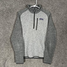 Patagonia Sweater Mens Small Gray Better Sweater 1/4 Zip Fleece Pullover 25522