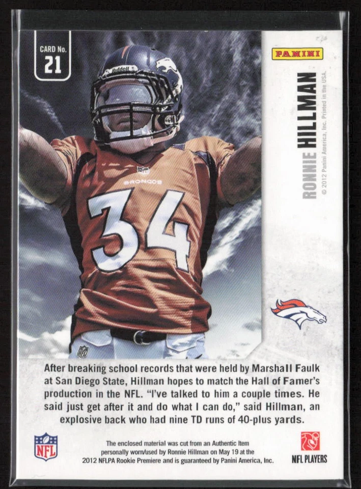 2012 Rookies & Stars Dress for Success Jersey Ronnie Hillman #21 Broncos - Image 2 of 2
