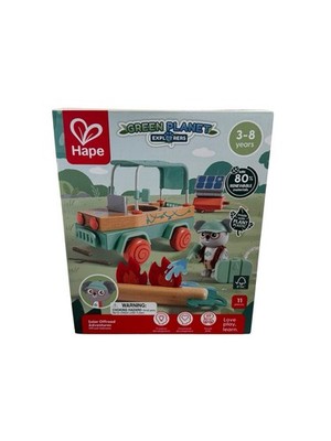 Hape Green Planet Explorers Solar Offroad Adventures Wooden Toy Set 11 Pieces