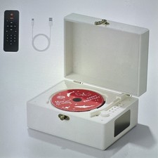 Time Music Box CD Player with Speakers; Bluetooth Transmitter; white, Remote