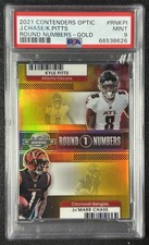 JA'MARR CHASE KYLE PITTS PSA 9 2021 CONTENDERS OPTIC ROUND NUMBERS GOLD RC 8/10