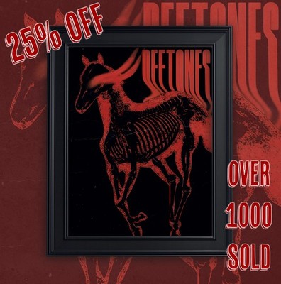 Deftones Red Pony GERAHMTER A3 Kunstdruck. Vintage Retro Gig Poster. Weißes Pony.