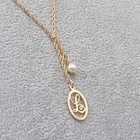 Vintage Avon Initial L Necklace Estate Costume Jewelry 22"