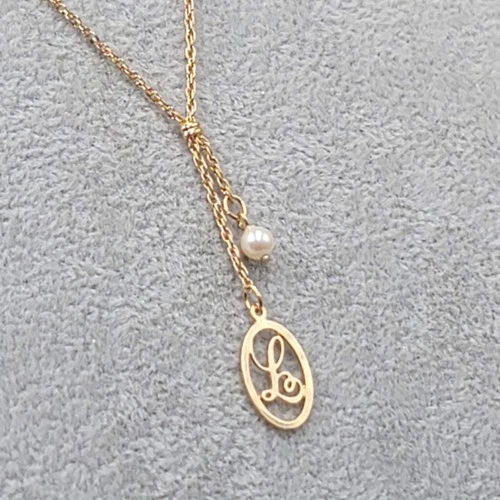 Vintage Avon Initial L Necklace Estate Costume Jewelry 22"