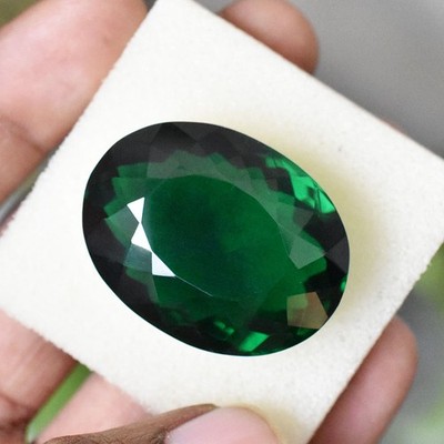 BRAZILIAN Natural Green Topaz 94Ct Oval Shape CERTIFIED Loose Gemstone