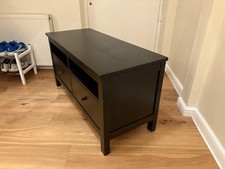 IKEA HEMNES TV Bench Stand Unit, dark wood finish black-brown, Drawers
