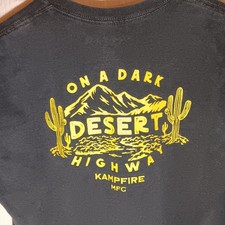 Tillys Kampfire MFG Tshirt Mens Large On A Dark Desert Highway Black Yellow 