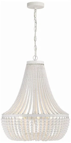 Crystorama Rylee 18 3/4" Wide Matte White 6-Light Chandelier - Picture 2 of 8