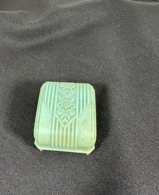 Vintage Turquoise Colored Celluloid Plastic Ring Presentation Box Ravenna Ohio
