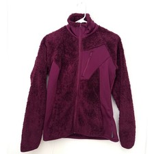 Columbia Women s Maroon Fleece Jacket Softshell Panel Design Size S