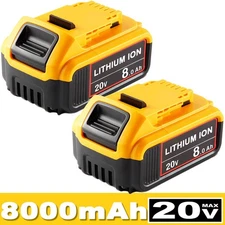 2 Pack For Dewalt 20V 20 Volt 8.0Ah Max Li-Ion Battery DCB200 DCB205-2 DCB206-2
