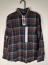 Eddie Bauer Mens Small Flannel Shirt NWT Mocha Overland Plaid 100 Cotton Gift  