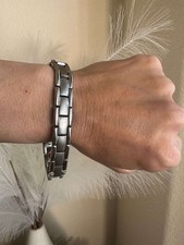 Titanium Silver Magnetic Bracelet Renew Balance Energy Power Joy Gift for him X