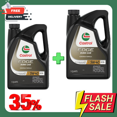 Castrol Edge 5W-40 Full Synthetic Motor Oil, Maximizes Engine Performance, 5 qt