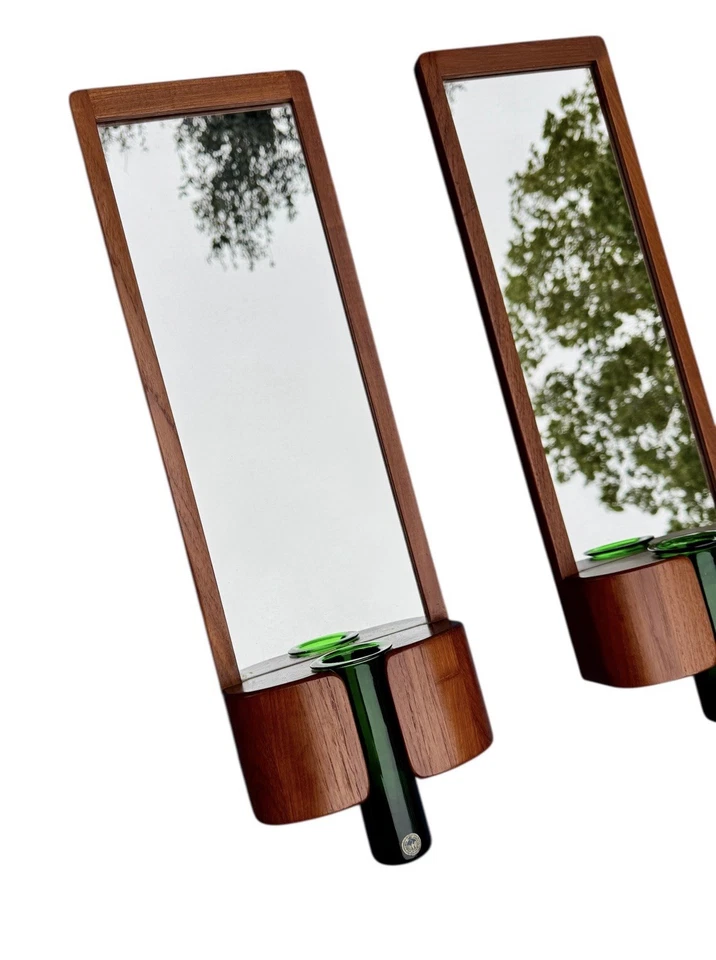 Mid Century Modern MCM Danish Teak Mirror Jacob Hermann For Randers Mobelfabrik - Image 2 of 4