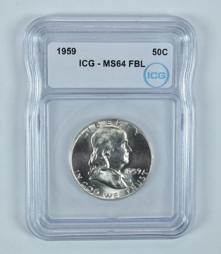 1959 Franklin Half Dollar MS64 FBL ICG *2125