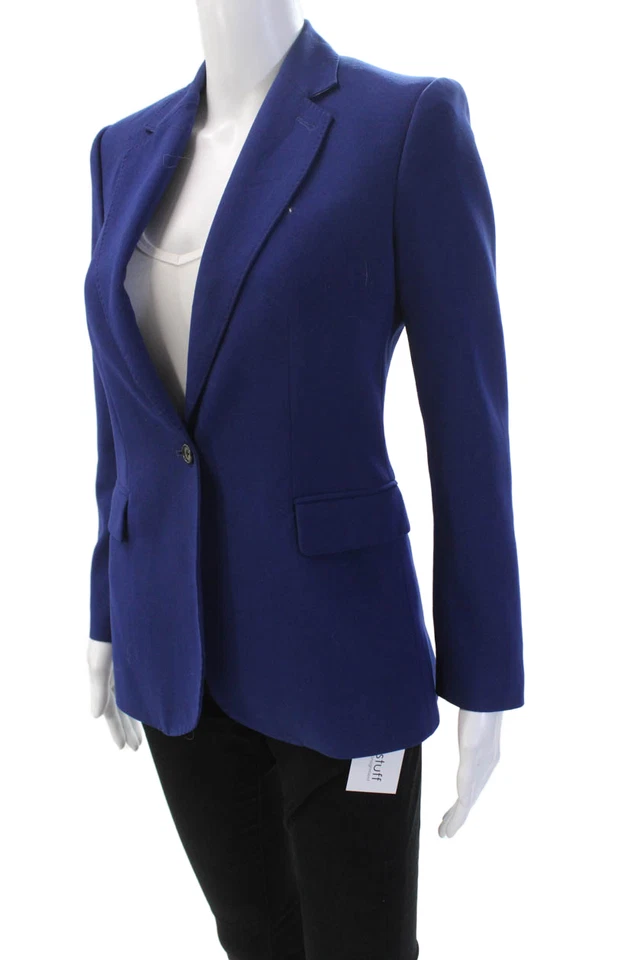 Jaqueta blazer Joseph feminina gola entalhe manga longa botão azul tamanho 36 - Imagem 3 de 4