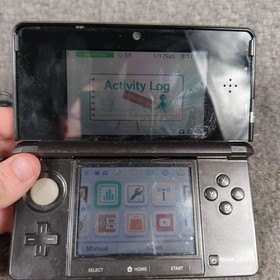Nintendo 3DS Cosmo Black Console System w/ Charger, Tested! US Model No Stylus