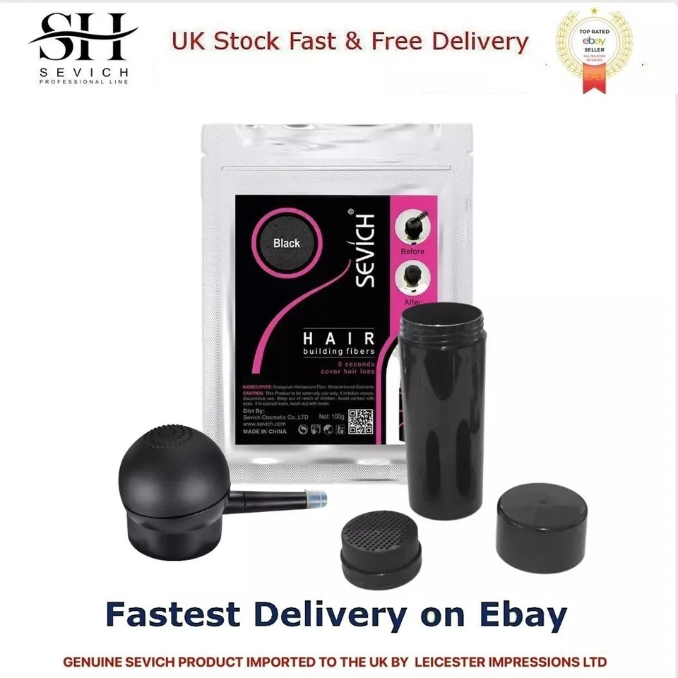 Sevich Refill Haarfasern Keratin Aufbau Verdickung 25-100g Packung Spray Pumpe UK