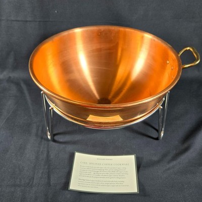 Williams-Sonoma France 11'' Unlined Copper Mixing Whisking Bowl w Stand