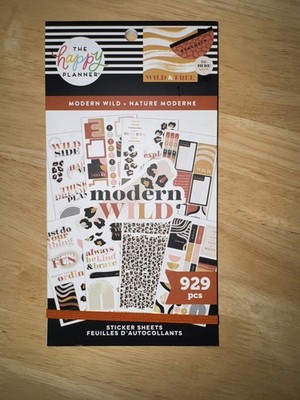 The happy Planner Modern Wild Stickerbogen Buch, 30 Blatt, 929 Teile, NEU