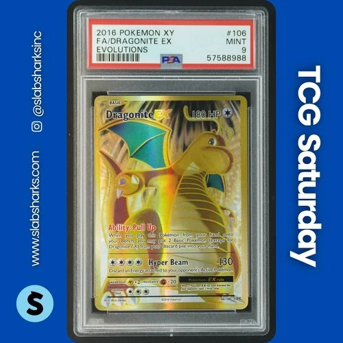 2016 POKEMON XY EVOLUTIONS #106/108 DRAGONITE EX FULL ART PSA 9