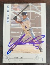 JUAN URIBE Signed 2002 Topps Ten #27 Colorado Rockies Card Triples Leaders