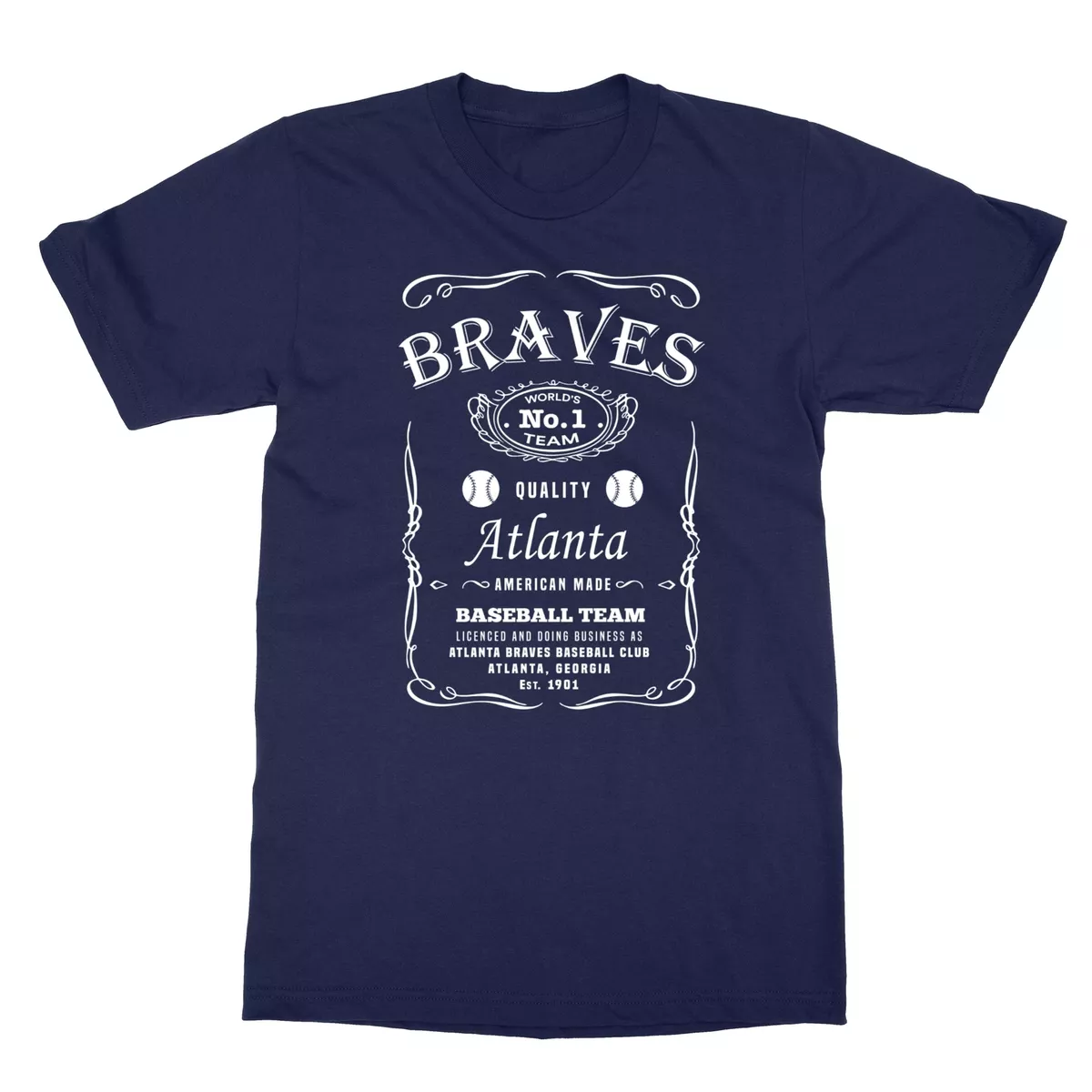 Atlanta Braves JD Whisky Baseball Whiskey Cool Men's T-Shirt