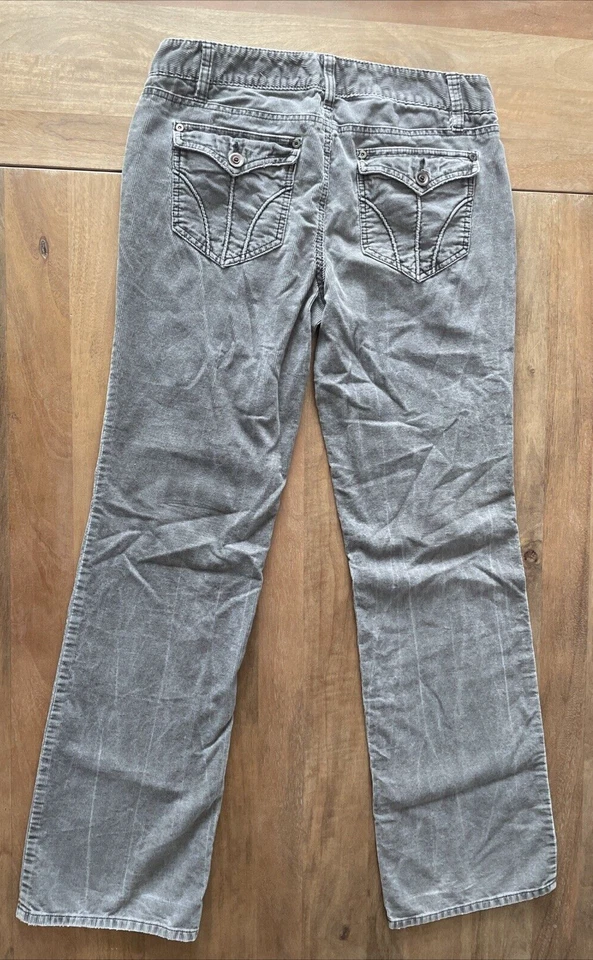 Ann Taylor LOFT Slim Boot Corduroy Pants Womens Size 8 (31x32) Gray Flap Pockets - Image 2 of 4
