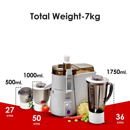 Sujata Powermatic Maxima 900 Watts All-In-One Juicer Mixer Grinder | 22000 Rotat - Afbeelding 5 van 6