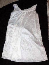 Romantic Vtg Lorraine White Slip Cut Ups Lace Hem Sz Medium