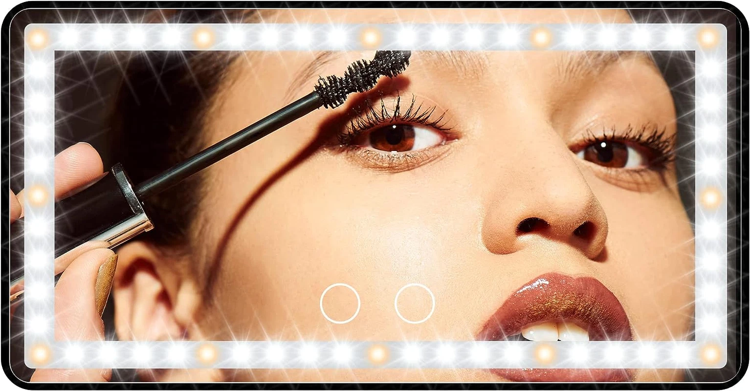 VANS Espejo de maquillaje de viaje ricaricabile con luz LED para coche