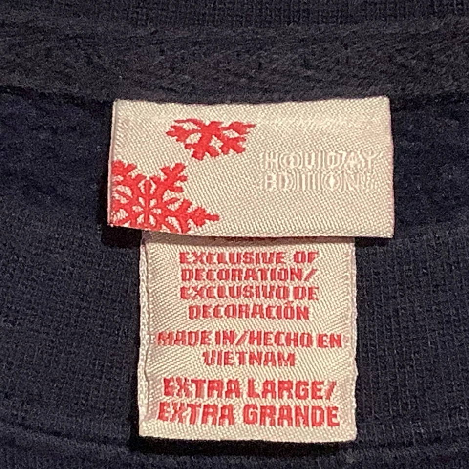 Sudadera Holiday Editions Gato Pájaros Copos de Nieve Bordado Lentejuelas Talla XL Abuela Foto 3 de 4