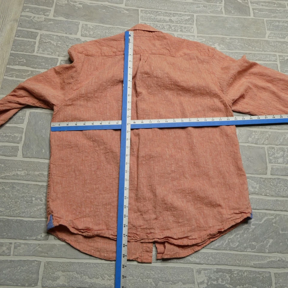 Bruno Linen Shirt Adult XL Salmon Pink Long Sleeve Button Up Breathable Summer - Image 4 of 4