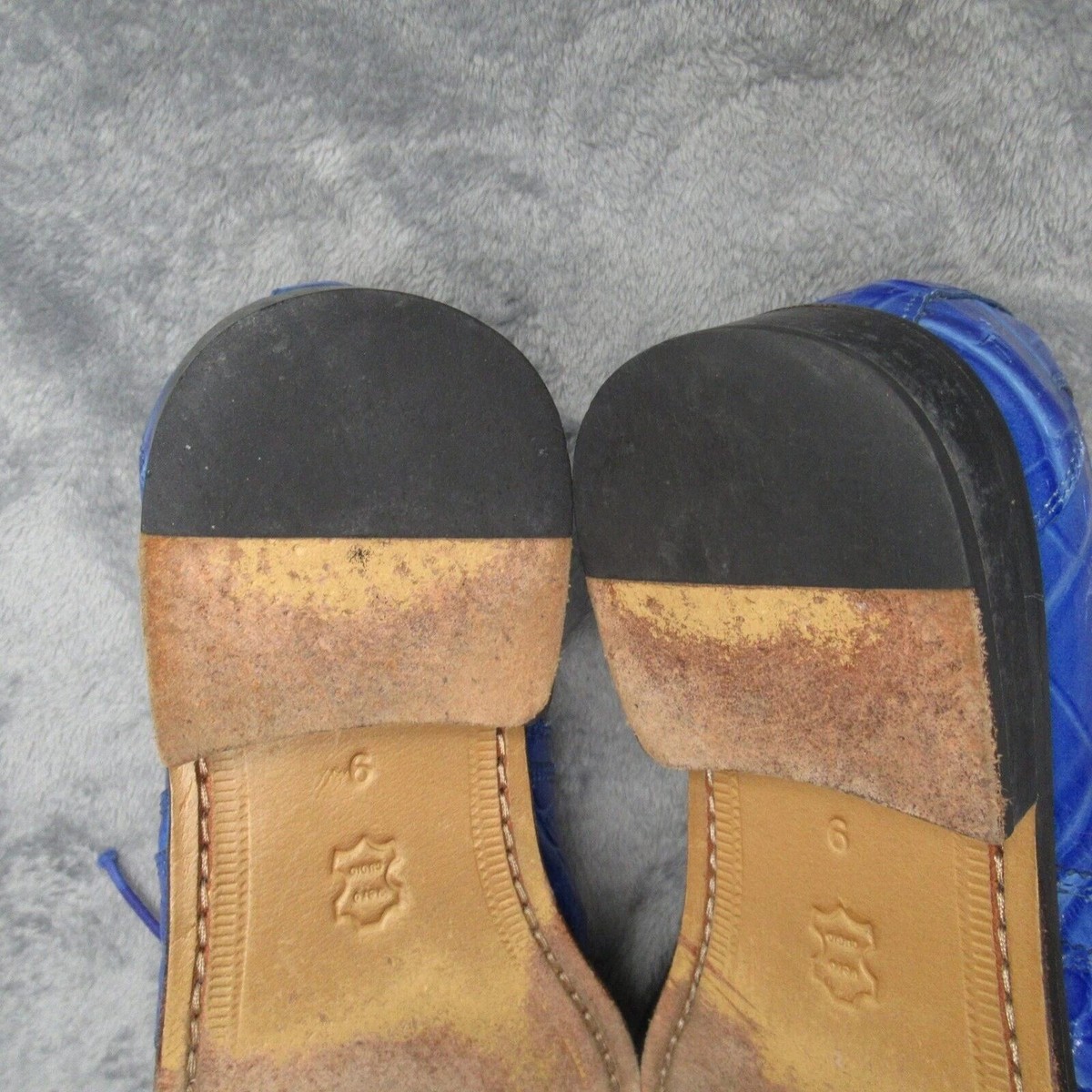Foot Joy Oxford Shoes Mens 9 Royal Blue Alligator Print  display picture 2