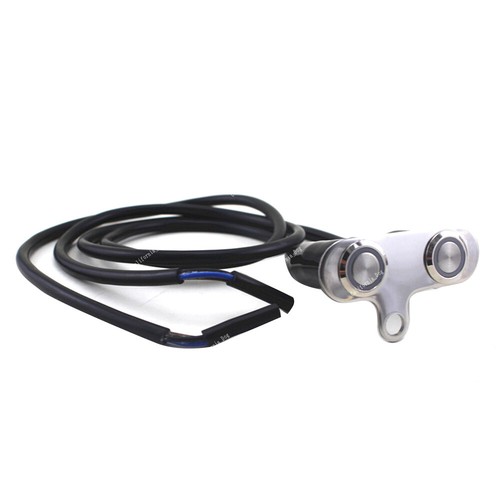 Stainless Steel Motorcycle Dual Switch ON-OFF Manual/Self Return LED Button - Picture 3 of 6