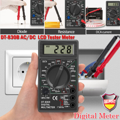Digital LCD Multimeter Voltmeter Amperemeter Ohmmeter AC/DC Tester Meter DT-830B