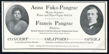 1919 Anna Fuka Pangrac Francis Pangrac photo recital tour booking vintage ad