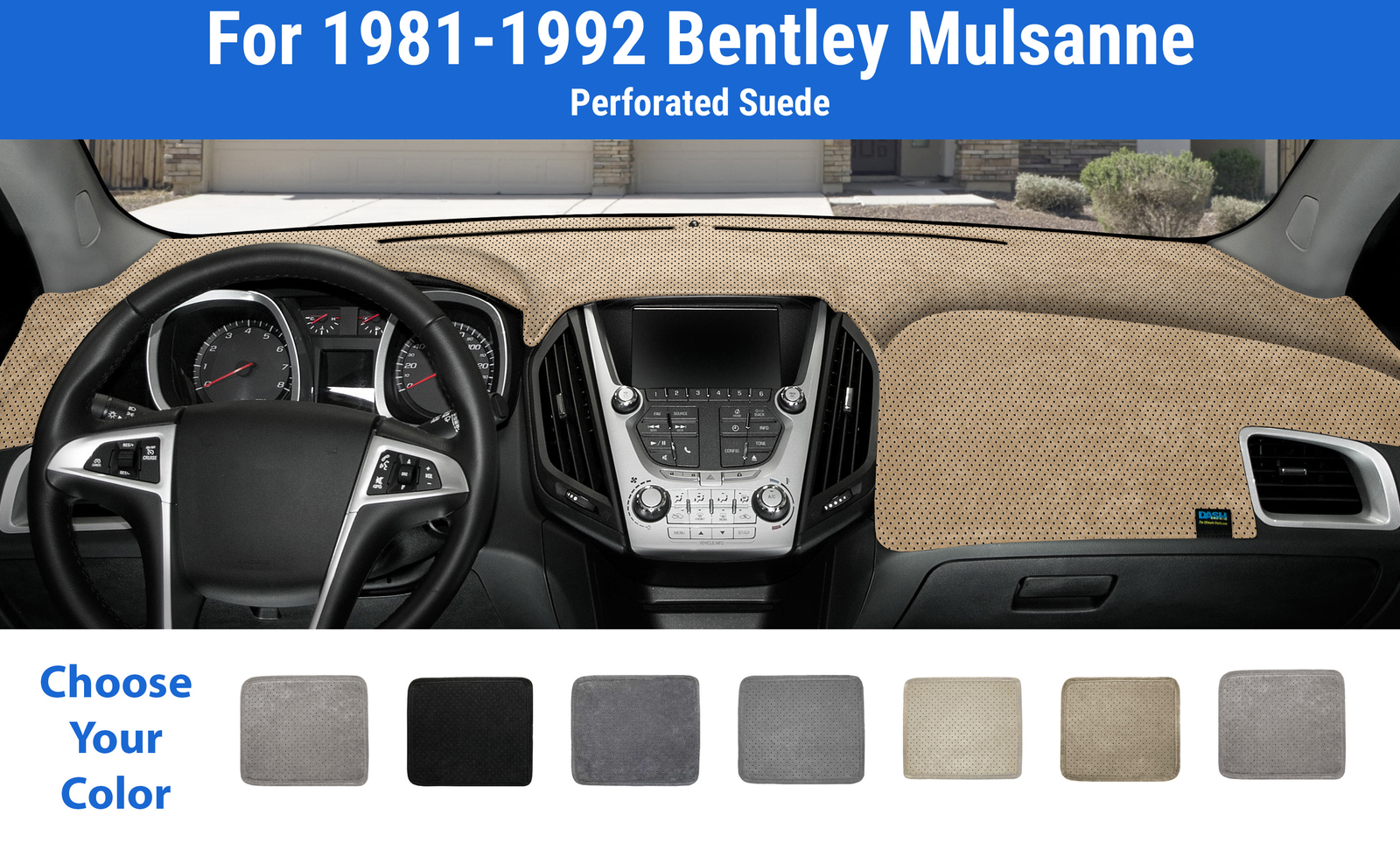 Dashboard Dash Mat Cover for 1981-1992 Bentley Mulsanne (Sedona Suede)