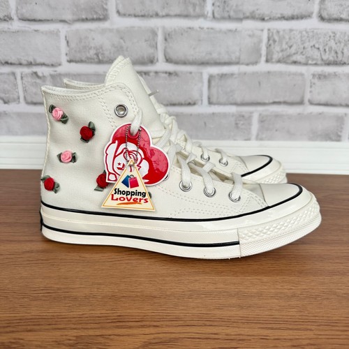 🌹🌹🌹Converse Chuck 70 Valentine's Day Hi Sz 8 Womens Shoes Roses Beige A10637C - 第 8/13 張圖片