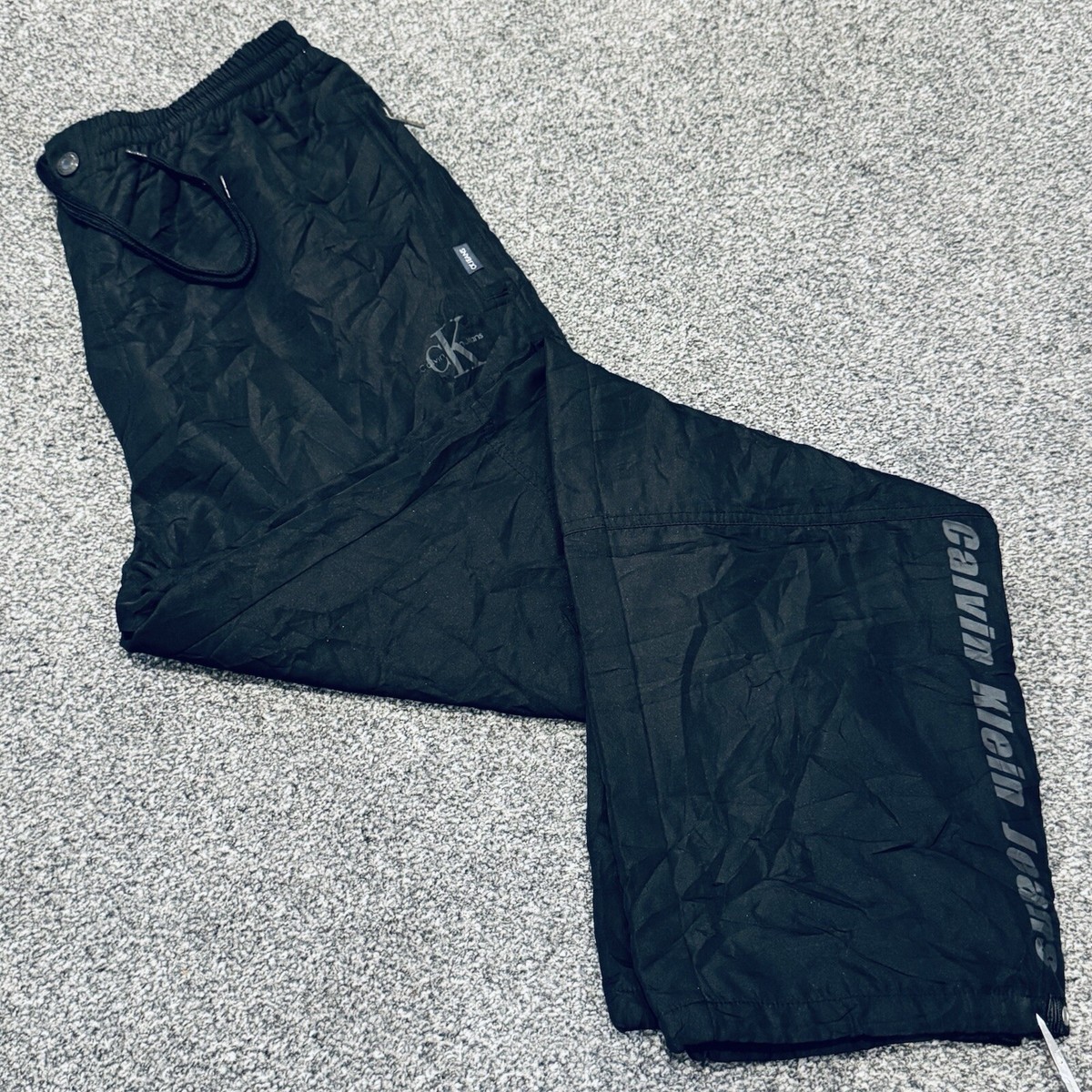 Calvin Klein Mens XL Black Retro Vintage Designer Outdoor Track