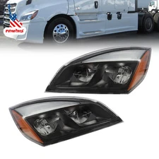 Full LED Black Housing Headlights Headlamps For 2018-2022 Freightliner Cascadia