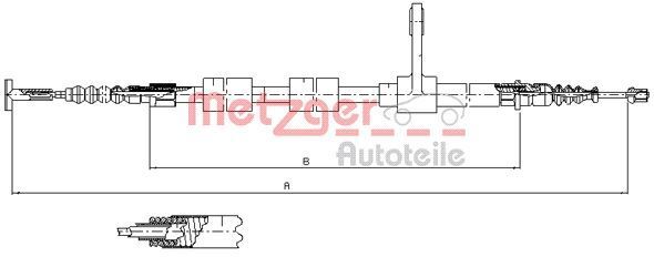 Metzger 251.33 Seilzug, Feststellbremse FüR Alfa Romeo-image