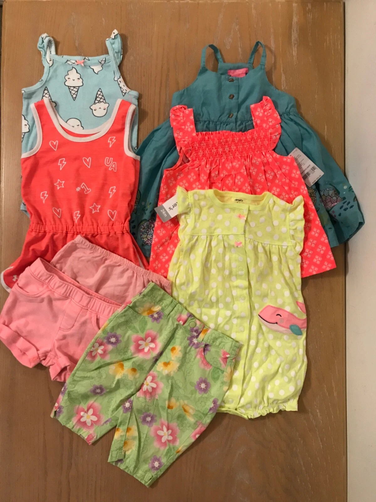 Carter's & Others Infant Girls Clothing Lot of 8 (2 New) Size 24 Months