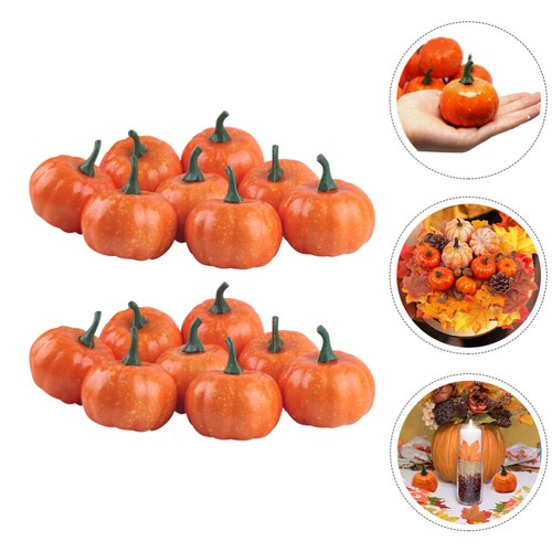 2 PCS Simulation Pumpkin Decoration Small Decorative Pumpkins Fall - Picture 12 of 12